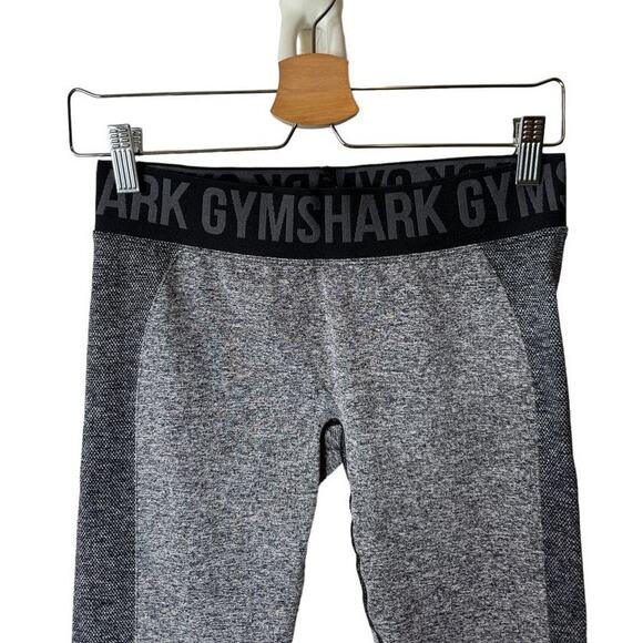 Gymshark Women's Medium Flex Low Rise Leggings in Black Marl/Charcoal Gray - Picture 2 of 6